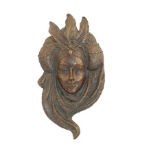 Estátua de Bronze de Relevo Máscara de Pena Relievo Bronze Escultura Tpy-886